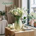 Zanqvori™ Embossed Vine Frosted Sage Green Resin Vase – Decorative Shatter-Resistant Centerpiece for Modern Boho &amp; Minimalist Home Decor